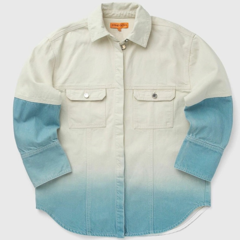 NWT Stine Goya Phoenix, 1998 Denim Jacket / Oversized Shirt, Ombre, X-Large
